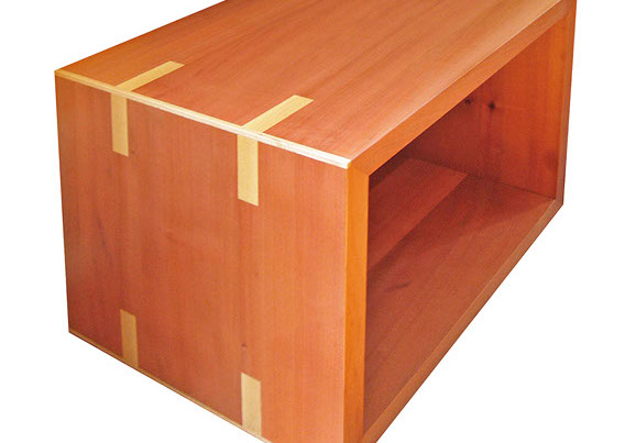 image of benovento designed timber coffee table, handmade with oak inlay featured