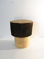 image of stool boy, a stool made from mango wood. design by Thiti amornpatchara