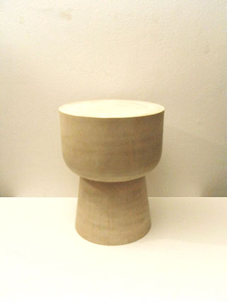 image of charcoal line designed stool timpani made from mango wood